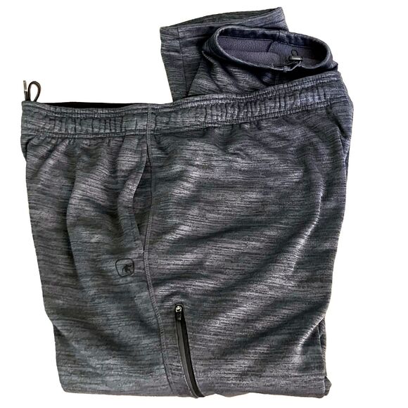 AND1 Vintage Sweatpants Heather Gray Logo Lined Zip Pocket XL Men Athleisure Y2K - Picture 1 of 16